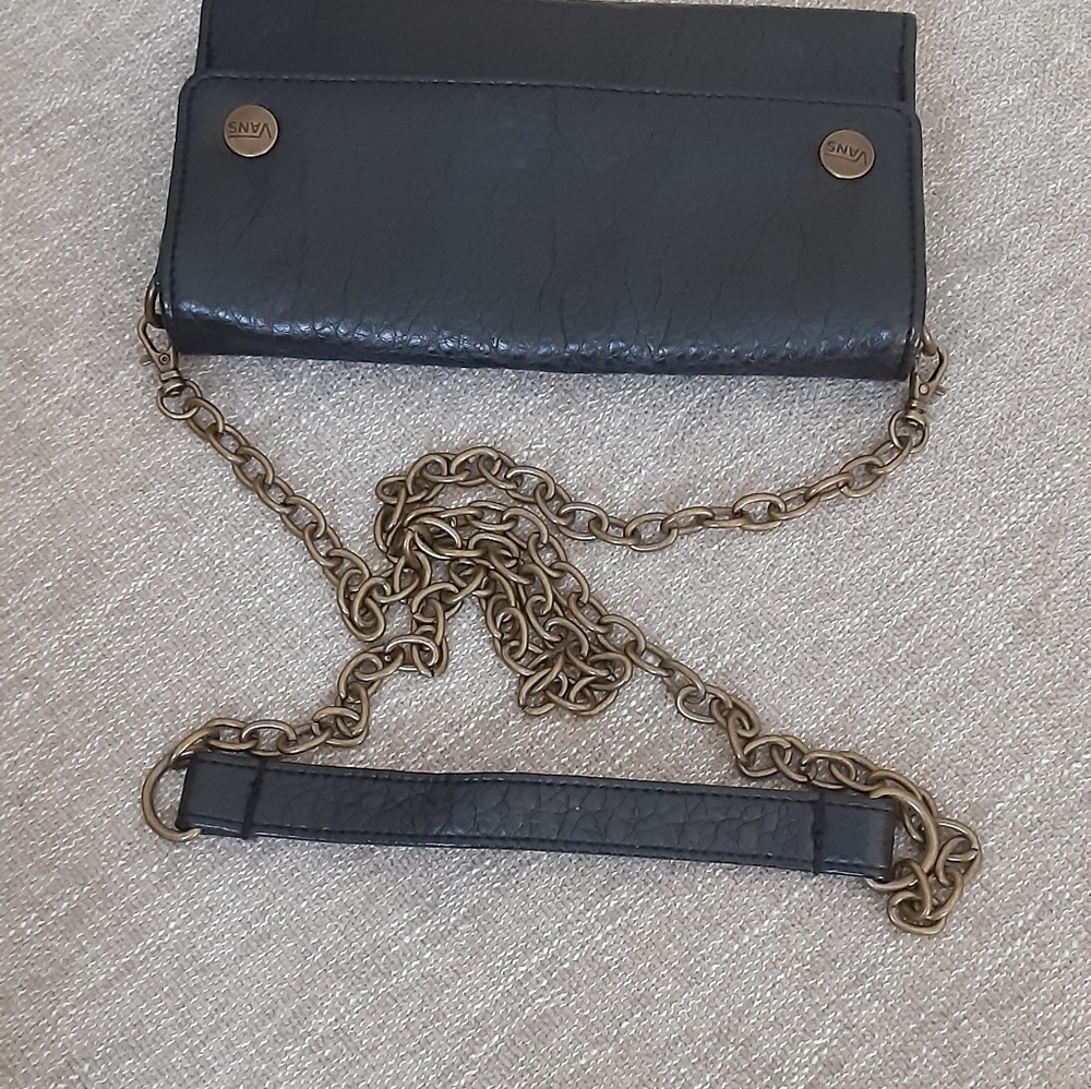 Vans Black pebbled Leather Crossbody Wallet, Clutch - Picture 6 of 10